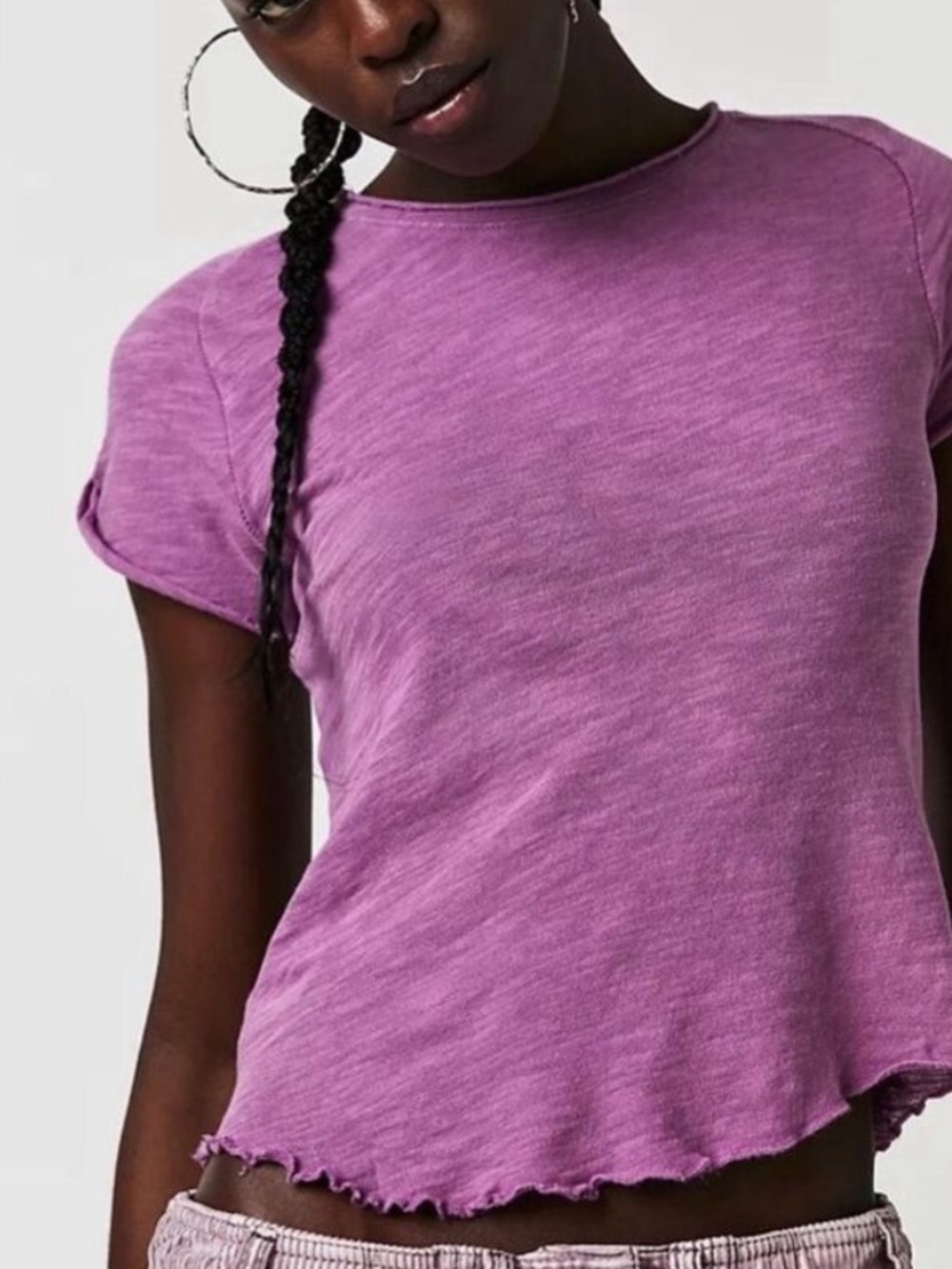 Free People x We The Free Be My Baby Tee in Plum T-shirt Top Brand New